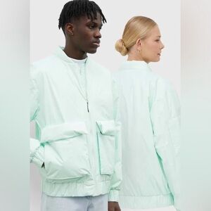 NWT Rains Fuse Bomber Jacket In Color Mineral Size Unisex Medium Style # 15530